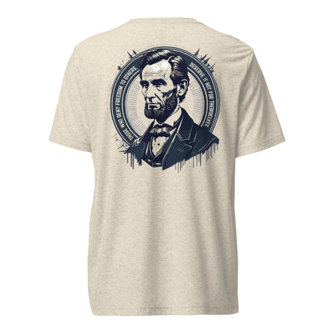 Abraham Lincoln Tri Blend Fitted t-shirt supporting We Fight Monsters
